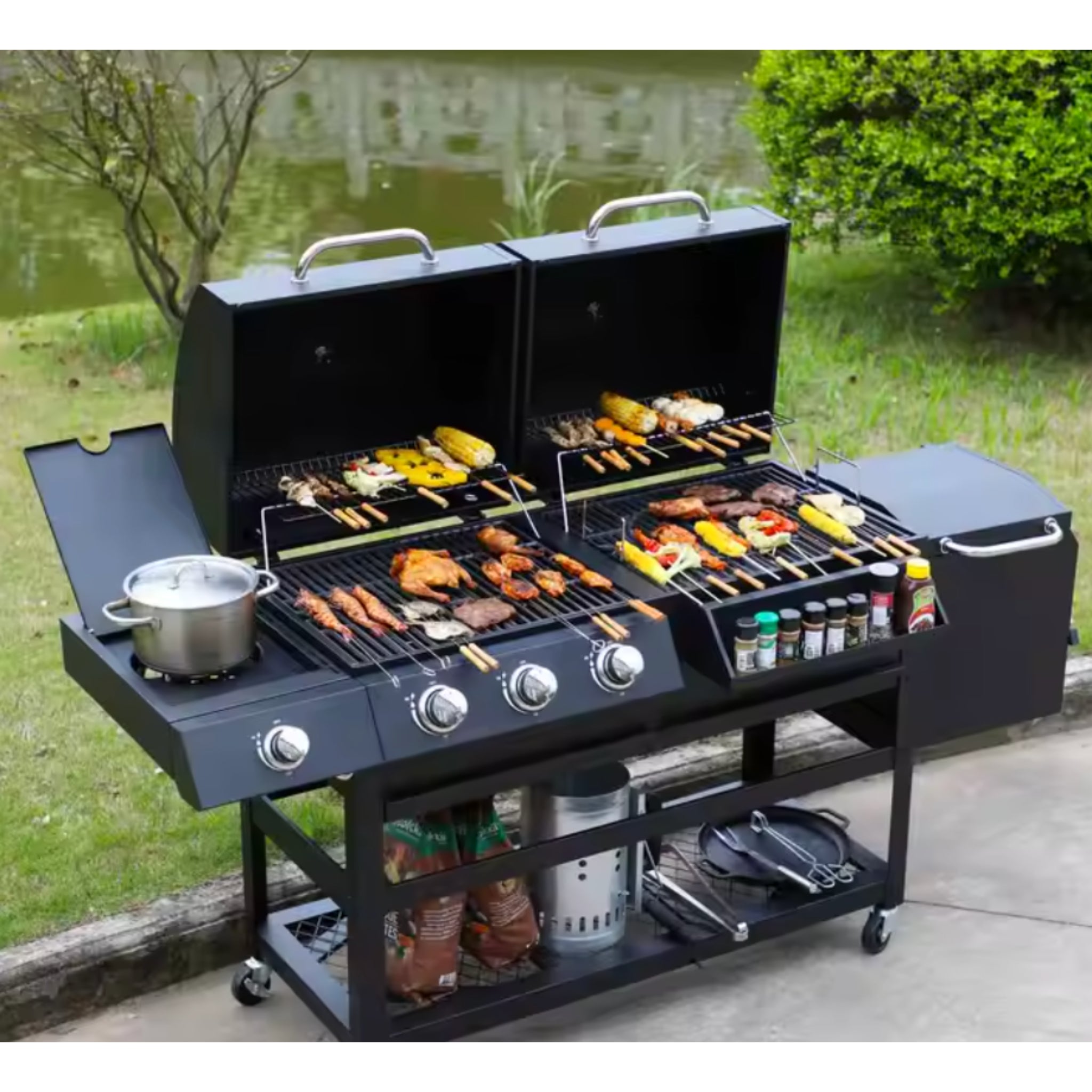 BBQ Titan Pro Series 6-in-1 Combo Grill